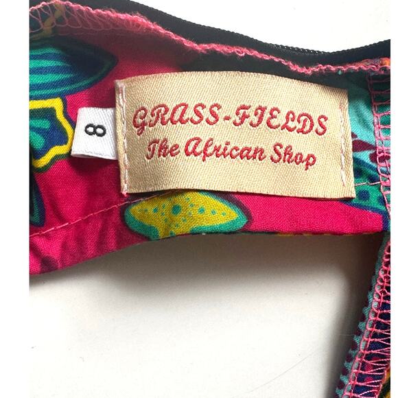 Super Cute Grass Fields Dress The African Shop, Size 8 Beaut. Multi color Print - Picture 9 of 9
